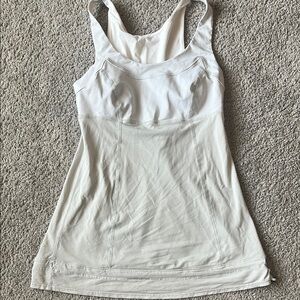Lululemon Athletica White Fitted Sleeveless Tank Top